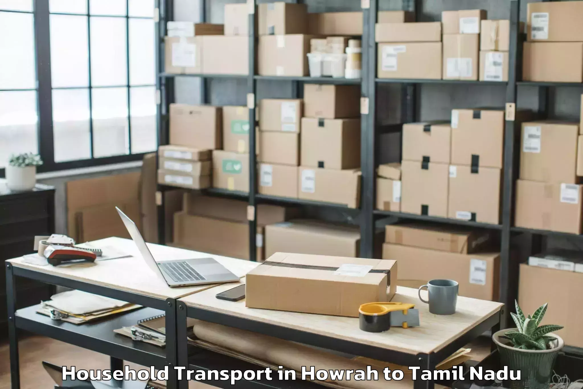 Top Howrah to Gandarvakkottai Household Transport Available